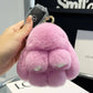 Handmade soft bunny fur ball key chain